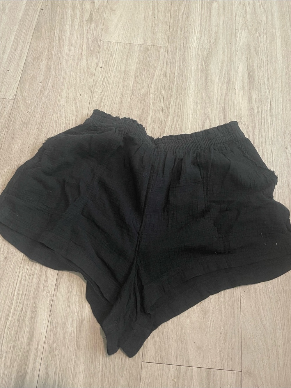 aerie Black High-Waist Elastic Shorts